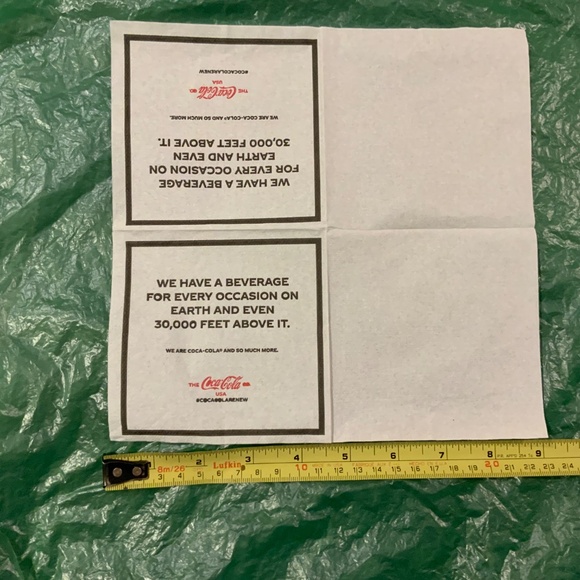 COCA-COLA COKE SODA LOT/2 PACKS 50 EA Cocktail In-flight Airlines NAPKINS - Picture 3 of 4